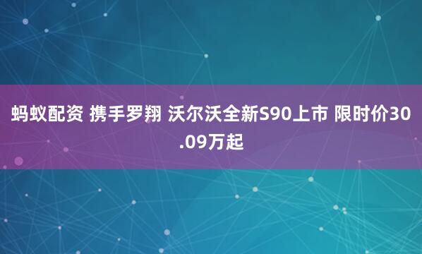 蚂蚁配资 携手罗翔 沃尔沃全新S90上市 限时价30.09万起
